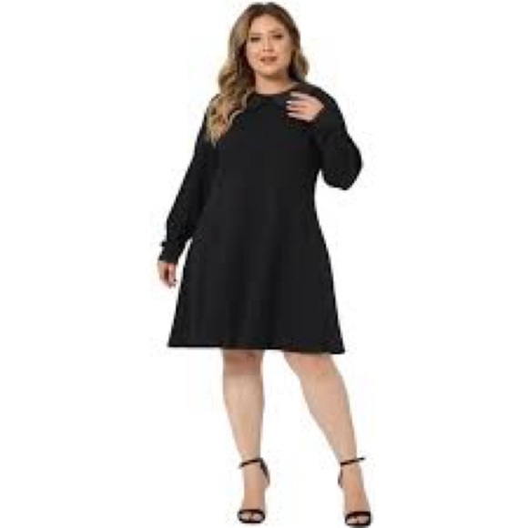 Zara Black Long Sleeve A-Line Dress - Picture 4 of 10